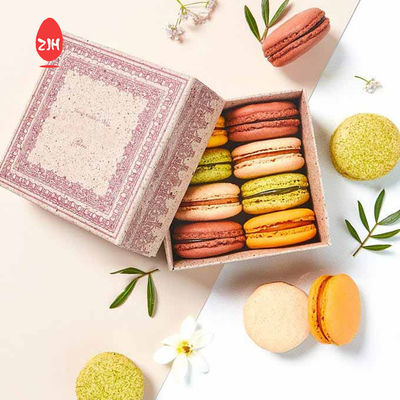11cm Lüks Tek Kullanımlık Gıda Ambalaj Kapları Pembe Macaron Kutusu Ambalajı